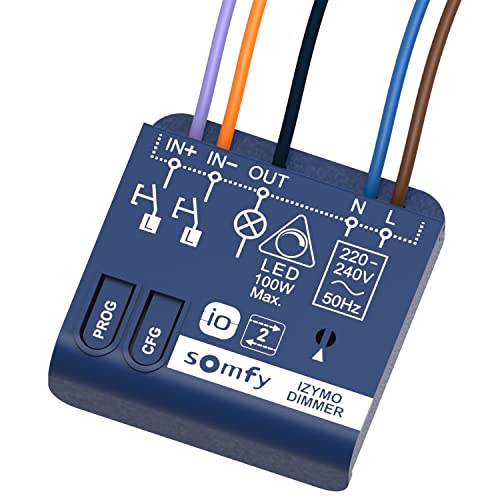 Somfy 1822663 - Licht-Empfänger | Bedienung der Beleuchtung per Fernbedienung oder App | dimmbar | io-Technologie | Kompatibel mit Tahoma (Switch) | Anbringung hinter Lichttaster