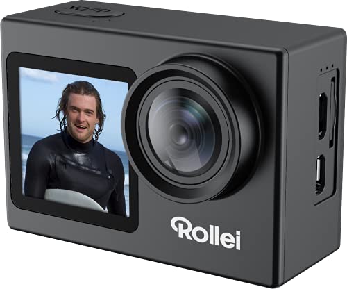 Rollei Actioncam 7S Plus, 4K-Action-Cam mit WIFI,Webcam-Funktion,Selfie-Frontdisplay u.viel Zubehör