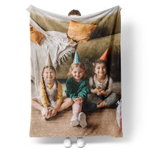 Personalisierte Decken – personalisierte Fotogeschenke – Fleecedecke für Erwachsene – individuelle Decke mit Fotos für Frauen Männer – Familie, Bildgeschenk Couch Sofa Schlafzimmer Wohnzimmer