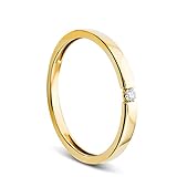 Orovi Damen Verlobungsring Gold Solitärring Diamantring 9 Karat (375) Brillianten 0.03crt GelbGold Ring mit Diamanten