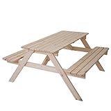 Mendler Biergarten-Garnitur Narvik, Picknick-Set, Holz Gastronomie-Qualität massiv 148x150cm
