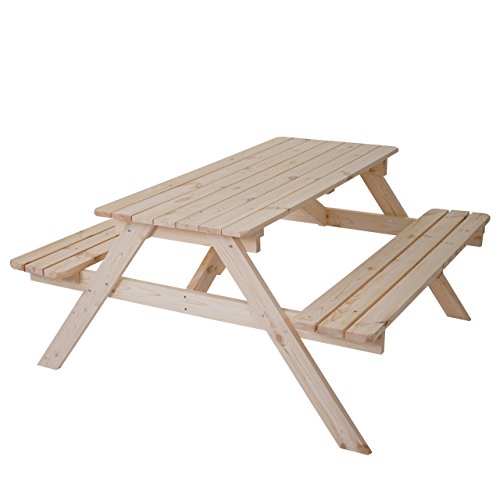 Mendler Biergarten-Garnitur Narvik, Picknick-Set, Holz Gastronomie-Qualität massiv 148x150cm