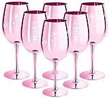 6 x Moet & Chandon Champagnerglas Rose (Limited Edition) Ibiza Imperial Glas Rosa Champagner-Glas Rosé Gläser (6 Stück)