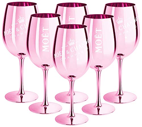 6 x Moet & Chandon Champagnerglas Rose (Limited Edition) Ibiza Imperial Glas Rosa Champagner-Glas Rosé Gläser (6 Stück)