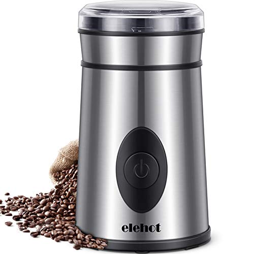 Kaffeemühle Elektrische Kaffeemühle mit Edelstahl Schlagmesser für Kaffeebohnen Nüsse Gewürze Getreide von ELEHOT