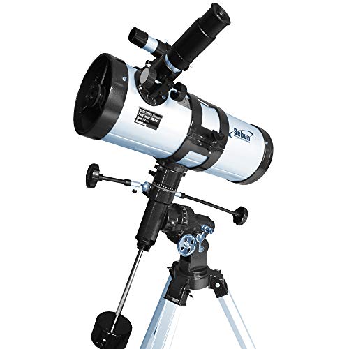 Seben Teleskop 114/1000 EQ-3 Star Sheriff - Spiegelteleskop für die Astronomie inkl. parallaktische Montierung und Big Pack Zubehör