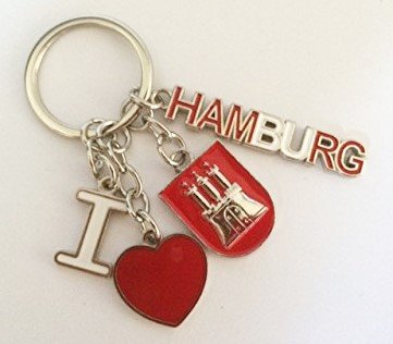 Schlüsselanhänger I love Hamburg Wappen Herz Mitbringsel Deko Souvenir …