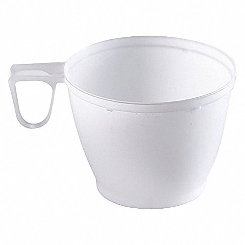 Ol-Gastro-Bedarf 120 Einweg KaffeetasseHenkeltasse 180ml mit geschlossenem Griff PS weiß Teetasse