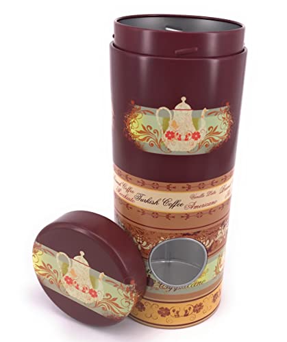 Balna Kaffeepaddose - Kaffeepads Dose Retro hält die Pads frisch, Pad Dose ideal für Senseo Pads geeignet + Padheber