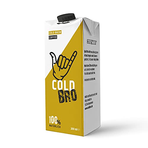 Cold Bro Cold Brew Coffee zuckerfrei - Kaltgebrühter Kaffee to go - fruchtig, leicht, Nuancen von Nuss - kalorienarm – Bio & Fairtrade - 200ml Cold Brew Kaffee