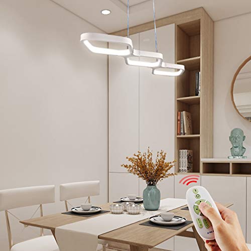 Anten 30W LED Pendelleuchte für esstisch, Hängeleuchte dimmbar Pendellampe hoehenverstellbar, Leuchte für esszimmer Wohnzimmer Esszimmer,weiße