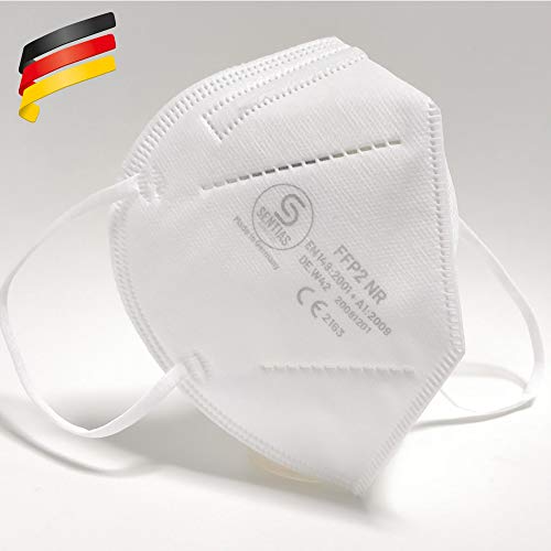 FFP2 Maske in Deutschland hergestellt - Zertifizierte Schutzmaske mit 98% Filterwirkung – EN 149 geprüft, 4-lagig, kein KN95-10 x 1 Stück