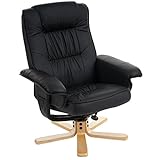 Mendler Relaxsessel Fernsehsessel Sessel ohne Hocker M56 Kunstleder - schwarz