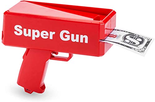 GOODS+GADGETS Super Money Gun Spielzeug Geld Pistole Party Revolver verschießt Fake Dollar Banknoten für Supreme Fun