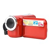 Focket Videokamera Camcorder, 16 facher HD Digitalkamera Recorder mit 2 Zoll TFT LCD Bildschirm, Kinder Vlogging Kamera, 32 GB Handycam Camcorder Kamera für Fotografie, für YouTube (Rot)