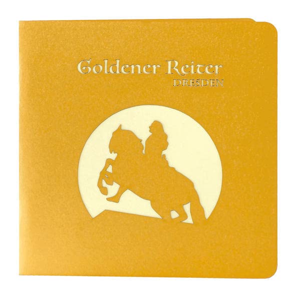 Wunderkarte Goldener Reiter Dresden gold: 3D, Klappkarte, Midi-format