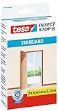 tesa Insect Stop STANDARD Fliegengitter für Türen - 2-tlg Insektenschutz Tür mit Klettband - Fliegen Netz ohne Bohren - Weiß, 2 x 65 cm x 220 cm