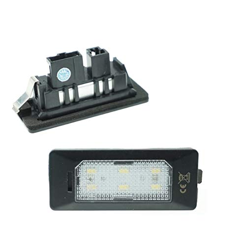 Do!LED LED Kennzeichenbeleuchtung 6000K Xenon-Weiß für Ersatz Kennzeichen Lampe Plug & Play 6-SMD Kennzeichen Beleuchtung 12V DC 2 Stück Energieklasse A+