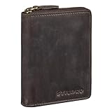 STILORD 'Giannis' Mini Leder Portemonnaie Herren RFID Brieftasche Hochformat Geldbörse Klein mit Reißverschluss Vintage Wallet aus echtem Leder, Farbe:dunkel - braun