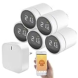 revolt Smart Thermostat ZigBee: 5er-Set Heizkörperthermostate mit App, Sprachsteuerung, ZigBee-Gateway (Heizungsthermostat Smart)