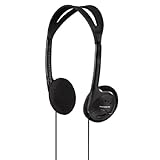 Thomson Stereo-HED1115 Leichtkopfhörer mit Kabel (kabelgebundene Kopfhörer On-Ear, 52 g, 27-mm-Membrane, 95 dB), Schwarz, 1.2m