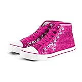 Party Factory Pailletten Schuhe, pink Glitzer, Größe 41, für Damen und Herren, Designer Turnschuhe, Sneaker für Karneval