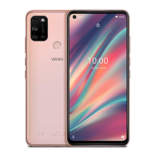 WIKO VIEW5 Smartphone (6,55 Zoll (16,63 cm), 5000 mAh Akku, 48 MP KI-Quad-Kamera, O-Display, 64GB + 3GB, Dual-SIM, Android 10) - Peach Gold