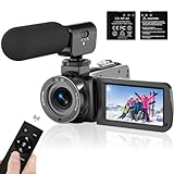 Csspew 4K Video Kamera Camcorder mit IR Nachtsicht, 3.0' IPS Touch Screen 56MP 18X Digital Zoom Vlogging Kamera für YouTube mit Fernbedienung