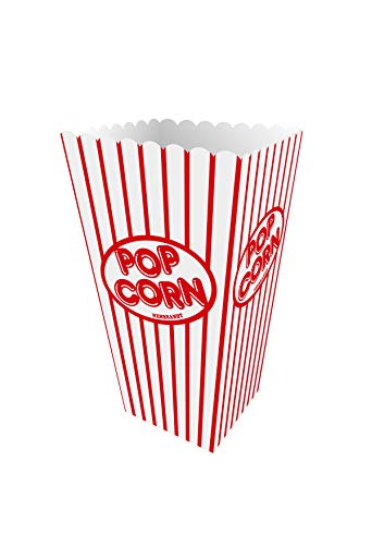 Henbrandt 10 Stück Popcorn Boxen Popcorntüten Rot, Pappe für Snacks Süßigkeitenbehälter Partytüten für Filmabend Kino Snack Retro Party Geburtstag Hochzeit Geschenke