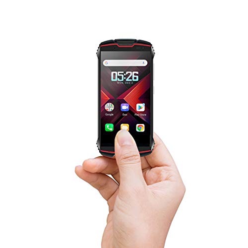 Cubot Kingkong Mini 2 Outdoor Smartphone ohne Vertrag, 4 Zoll Display Dual SIM Handy Wasserdicht, Stoßfest und Staubdicht, 3GB+32GB, Android 10.0, GPS+Kompass(Schwarz+Rot)