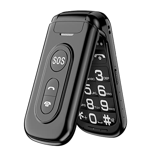 GUWET G936 Seniorenhandy ohne Vertrag, Klapphandy Mobiltelefon mit Großen Tasten, 2G GSM Handy für Senioren mit 2,4 Zoll Farbdisplay, Dual SIM, SOS Notruftaste, Taschenlampe, 1400 mAh Akku-Schwarz