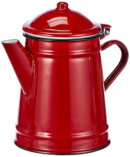 IBILI Kaffeekanne Roja konisch 1 l aus emailliertem Stahl in rot, 10 x 10 x 20 cm