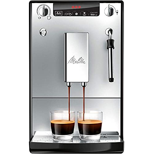 Melitta Caffeo Solo & Milk E953-102 Super-Automatische Kaffeemaschine mit Milchsystem, Mühle, 15 bar, Kaffeebohnen, automatische Reinigung, personalisierbar, silberfarben (generalüberholt)