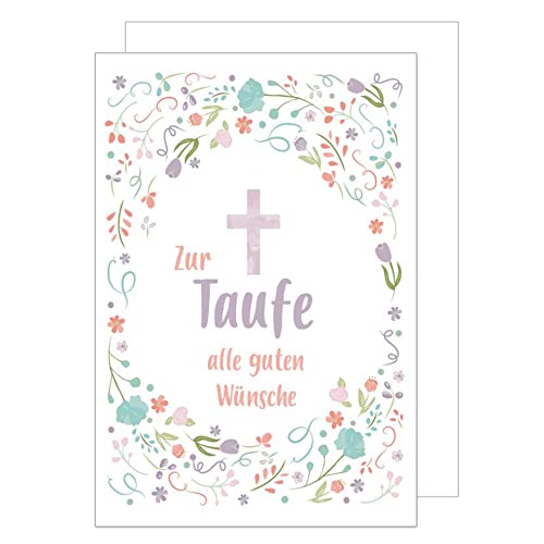 Edition Seidel exklusive Premium Glückwunschkarte Taufe mit Umschlag. Grusskarte Taufe einzelne eine Taufkarte Junge Mädchen Karte (ET167 SW022)