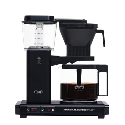 Moccamaster KBG Select, Kaffeemaschine, Filtermaschine Kaffee, Retro, Matt Black, 1.25L