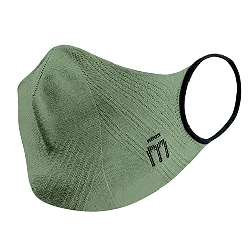 MICO P4PMASK Color Forest Green, Leichte Wiederverwendbare Sportmaske, ergonomische Männer- und Frauenmaske, Nahtlose, waschbare Schnelltrocknungsmaske, Sporttrainingsmaske, Größe M