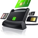 CSL - USB Chipkartenleser - SmartCard Reader - Cardreader - smart Card Reader - unterstützt Smart Cards und SIM Cards, Sdcard, Micro Sd - schwarz