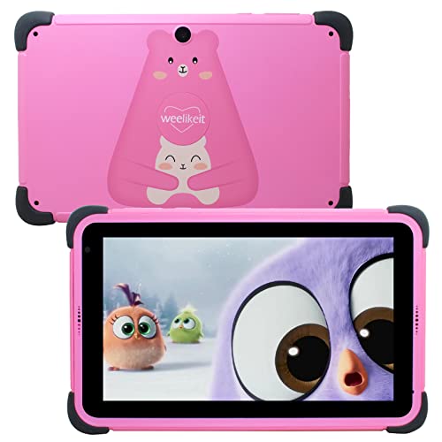 Kinder Tablet 8 Zoll, weelikeit Android 11 Kinder-Tablet mit AX WiFi6, 2GB RAM 32GB ROM, 1280 * 800 HD-Display, 4500 mAh, Kindersicherungs-Tablet mit Installierter Kinder-App, mit Stylus (Pink)
