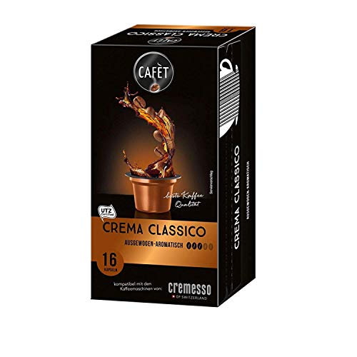 Cafet für Cremesso, Kaffekapseln Crema Classico 96 Stück (6 x 16 Stück)