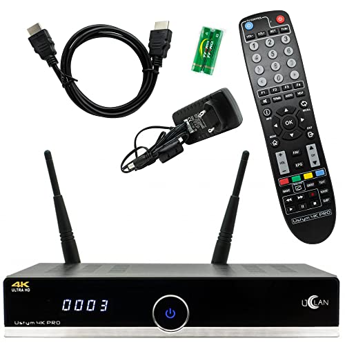 M@TEC Combo Linux Sat Kabel Terrestrisch Receiver digital TV Fernsehen - Aufnahmefunktion, dual Boot, USB 3.0, 4K Ultra HD - WiFi, LAN, HDMI, internetfähig, SD Kartenleser, CA Kartenslot + HDMI Kabel