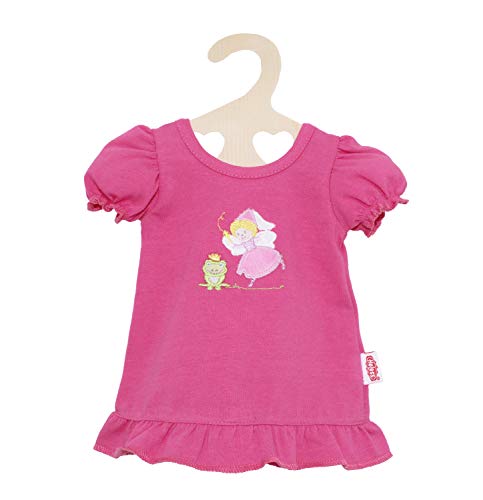 Heless 2265 - Nachthemd für Puppen, mit Fee und Frosch Motiv, in Pink, Größe 35 - 45 cm