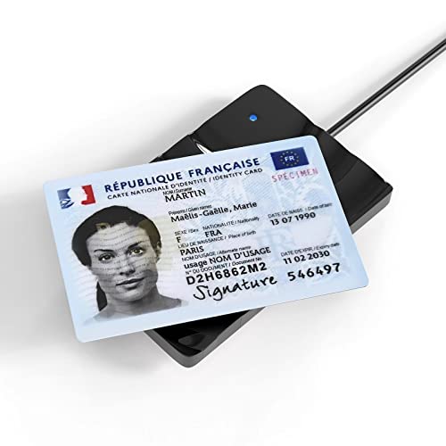 Elexlinco Kontaktlose NFC Smart und EID Kartenleser, Liest Effizient die in der ID Gesundheitskarte Enthaltenen Daten, CNS-CR,13,56 MHz, Entspricht den CCID Standards, Funktioniert mit ISO14443A/B