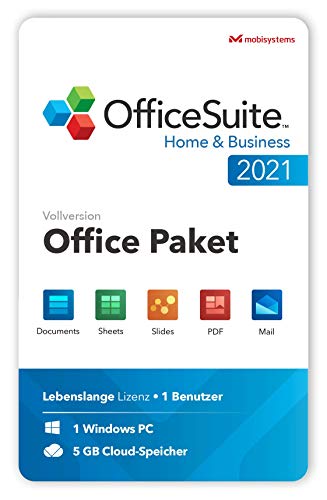 OfficeSuite Home & Business 2021 – Lebenslange Lizenz – Documents, Sheets, Slides, PDF, Mail & Calendar für 1 Windows PC