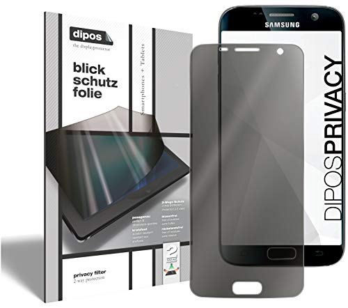 dipos I 2-Wege Blickschutzfolie kompatibel mit Samsung Galaxy S7 Edge (Im Hochformat) I Sichtschutz-Folie Display-Schutzfolie Privacy-Screen - Schützt gegen seitliche Blicke