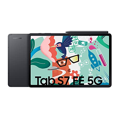 Samsung Galaxy Tab S7 FE, 12,4 Zoll, 64 GB interner Speicher, 4 GB RAM, 5G, Android Tablet inklusive S pen, Mystic Black