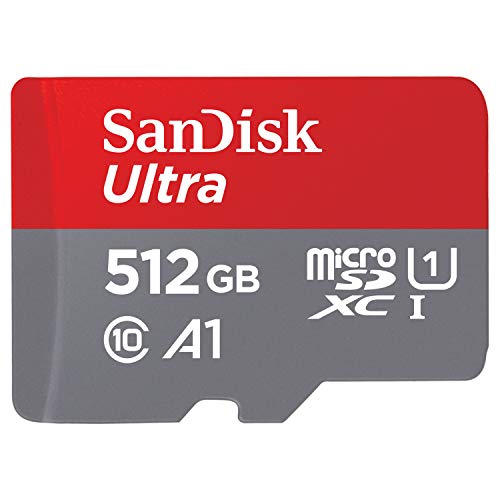 SanDisk Ultra microSDXC UHS-I Speicherkarte 512 GB + Adapter (Für Android-Smartphones und - Tablets und MIL-Kameras, A1, C10, U1, 120 MB/s Übertragung)