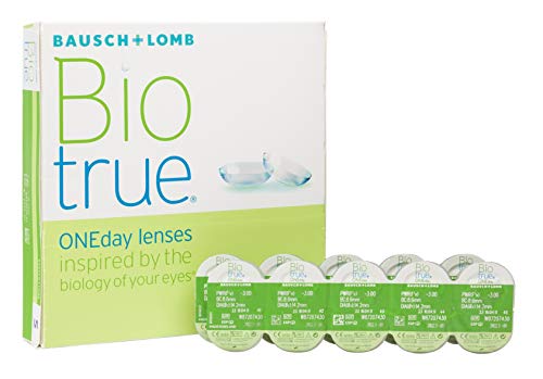 Bausch und Lomb Biotrue ONEday Tageslinsen, sphärische Kontaktlinsen, weich, 90 Stück BC 8.6 mm / DIA 14.2 / -4.25 Dioptrien