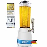 GOODS+GADGETS 4,0L Biersäule Zapfsäule Kult Biertower Trinksäule Getränkespender Getränkesäule mit 1,3L Eiskühlung (1x Biertower Chrome)