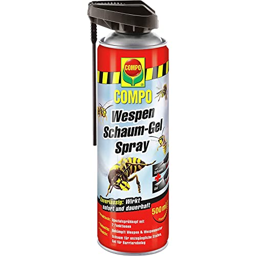 COMPO Wespen Schaum-Gel-Spray inkl. Sprührohr, Wespenschaum als Wespenspray, Sofort- und Langzeitwirkung, 500 ml (1er Pack)