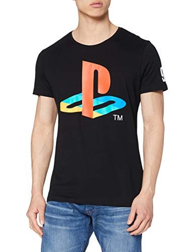 Sony Herren Sony Playstation Classic Logo And Colours T Shirt, Schwarz (Black), M EU